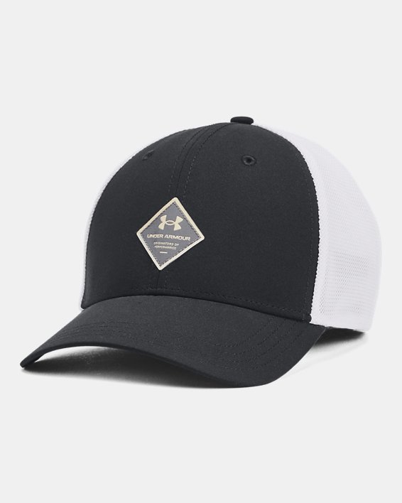 Men's UA Trail Trucker Hat, Black, pdpMainDesktop image number 0